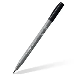 STAEDTLER Pigment soft brush 372 - 6 feutres pointe pinceau souple - gris & noir assortis