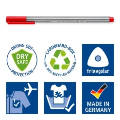 STAEDTLER triplus 334 - 4 feutres fins - 0.3 mm - noir. rouge. bleu. vert