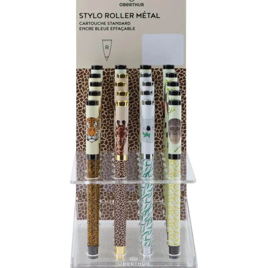 Styllo plume Animaux - 5 decors assortis - Oberthur