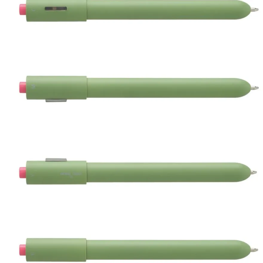 Stylo à bille rétractable ENZO VARINI "4 en 1 CMYK" coloris du corps vert & rose