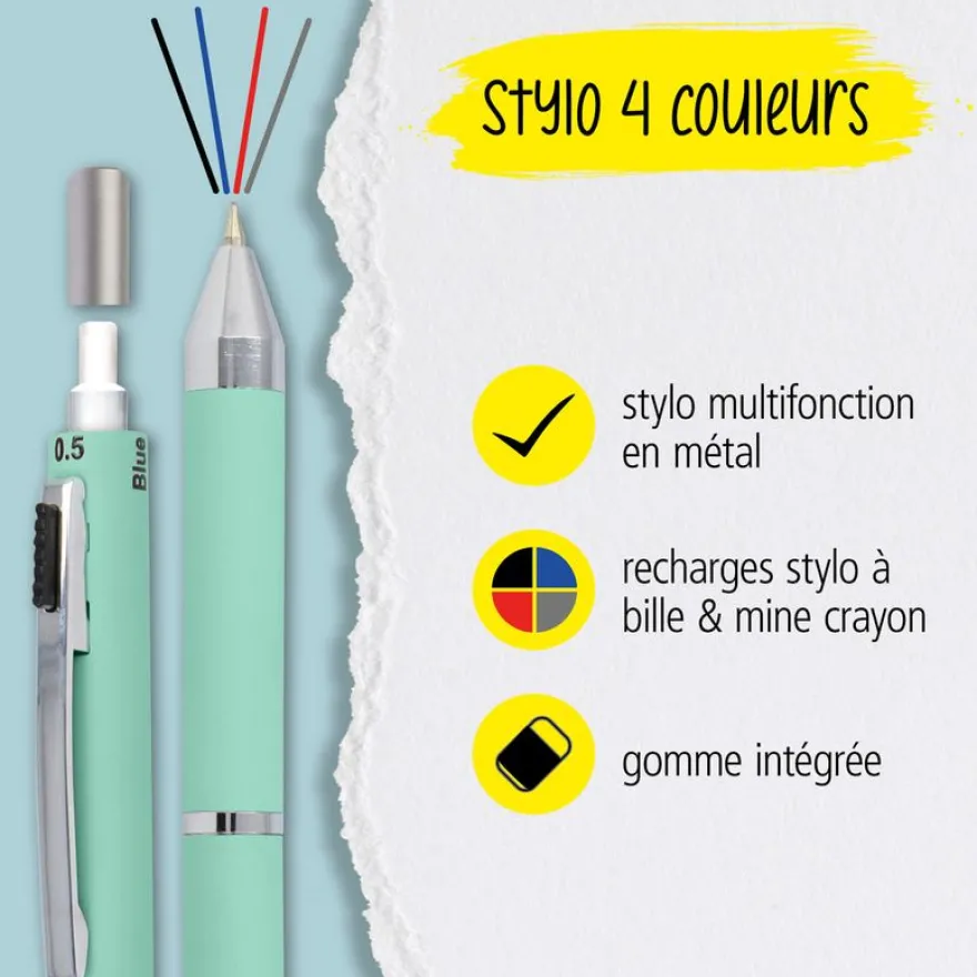 Stylo bille Multipen 4 in 1 Fashion Mint