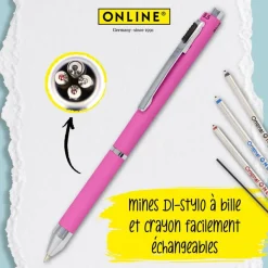 Stylo bille Multipen 4 in 1 Fashion Pink