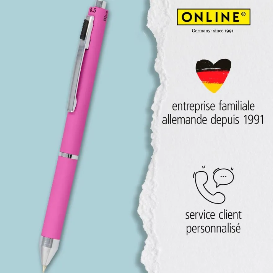 Stylo bille Multipen 4 in 1 Fashion Pink