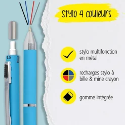 Stylo bille Multipen 4 in 1 Fashion Blue