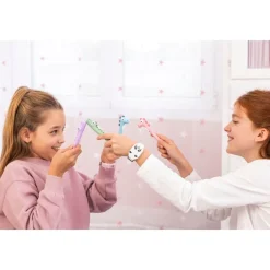 Stylo gel en forme de crocodile mauve Back2Fun - papeterie fun pour enfants.