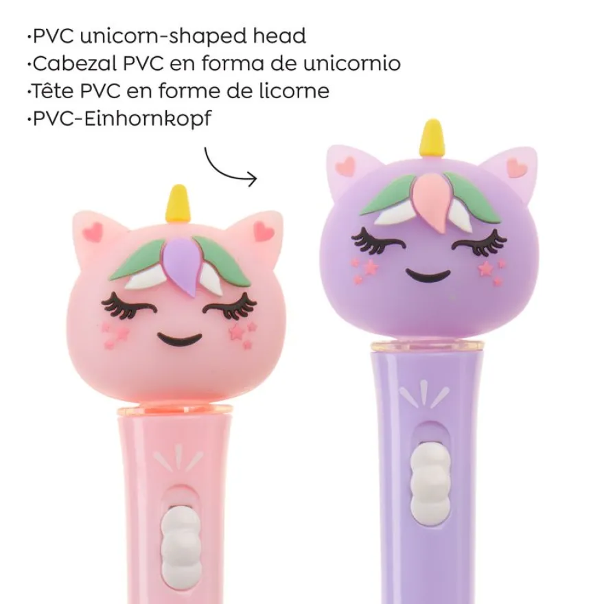 Stylo Licorne lumineux mauve Back2Fun