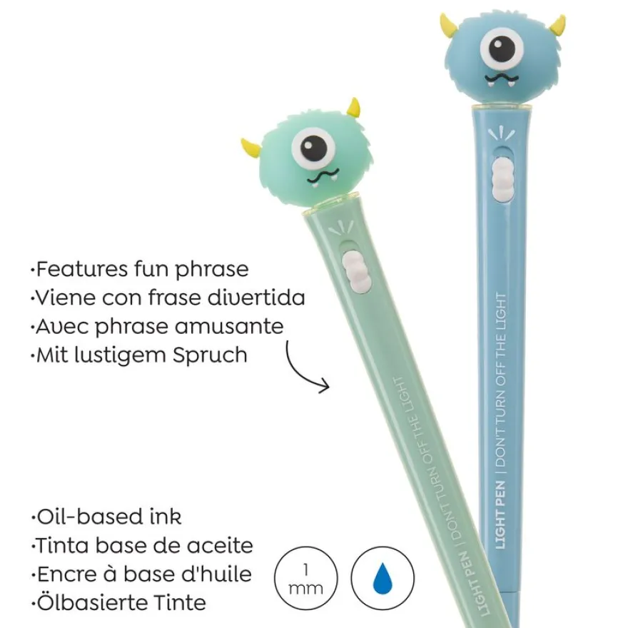 Stylo monstre lumineux vert Back2Fun