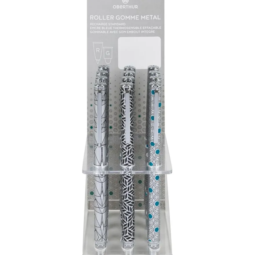 Stylo plume Géométrique - 3 decors assortis - Oberthur