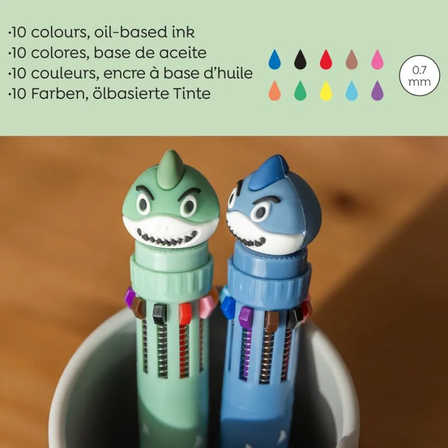 Stylo requin bleu 10 couleurs Back2Fun