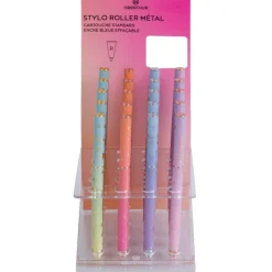 Stylo roller a cartouche Goldy - 4 decors assortis - Oberthur