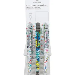 Stylo roller a cartouche Dessin - 3 decors assortis - Oberthur