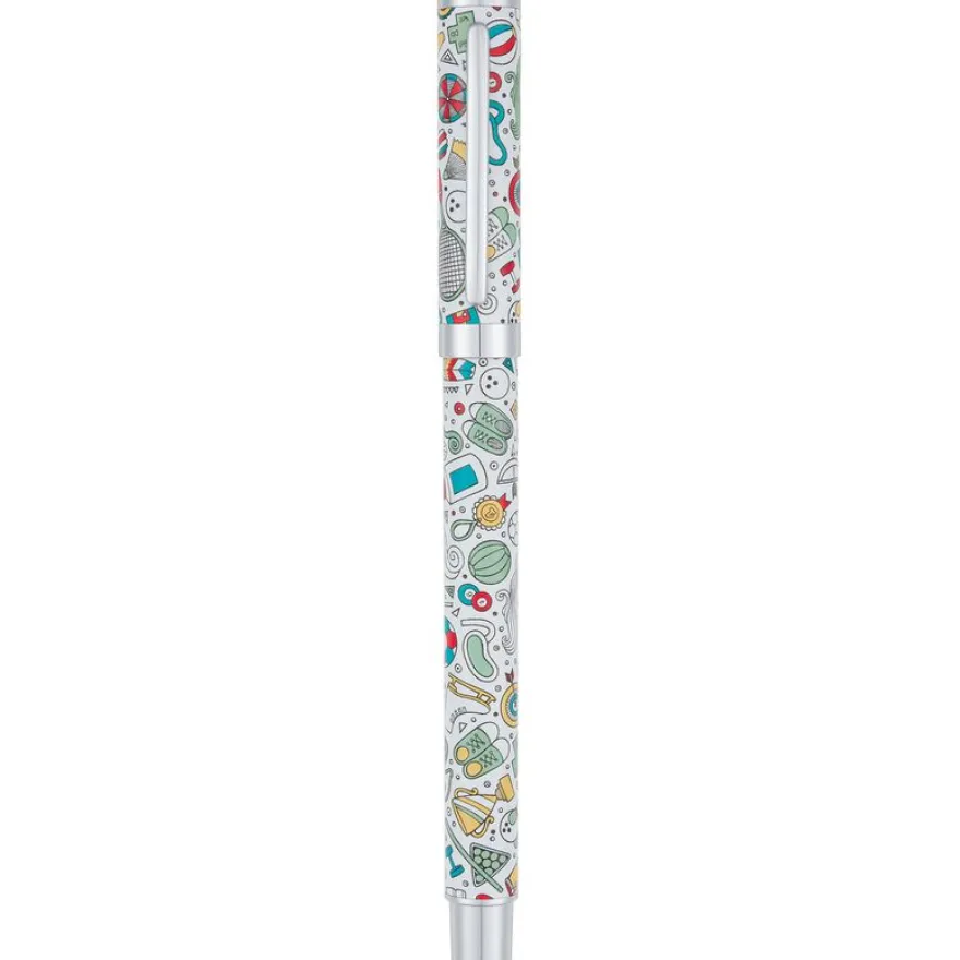 Stylo roller a cartouche Dessin - 3 decors assortis - Oberthur