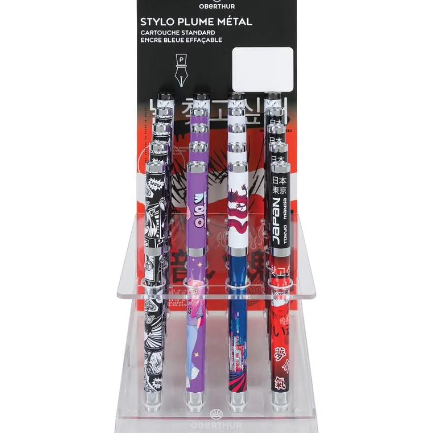 Stylo roller a cartouche Manga - 5 decors assortis - Oberthur