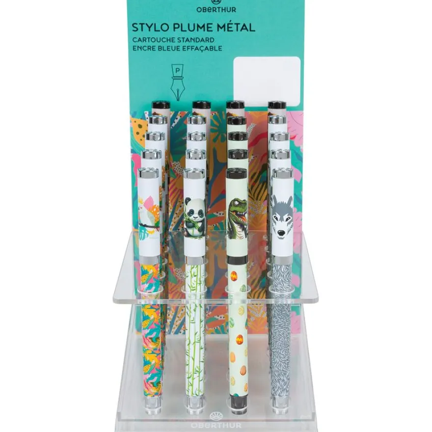 Stylo roller gomme Animaux - 5 decors assortis - Oberthur