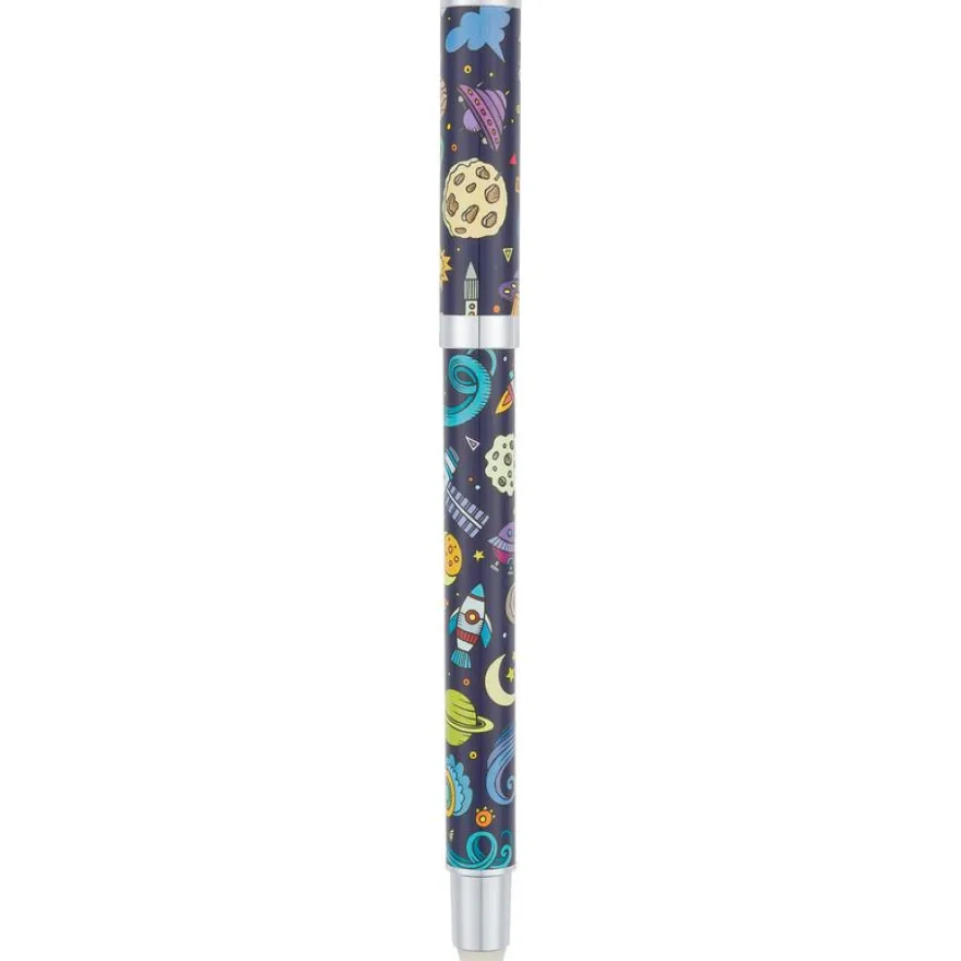 Stylo roller gomme Espace - 5 decors assortis - Oberthur