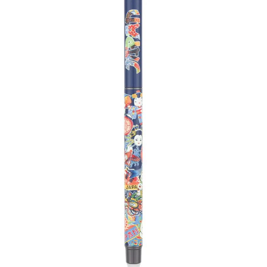 Stylo roller gomme Japon - 5 decors assortis - Oberthur