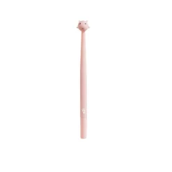 Stylo rose corps rond avec tête de girafe 3D - encre bleue - léger et au design mignon