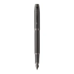 Styo plume monochrome Parker IM - Gris acier - plume fine - encre bleue