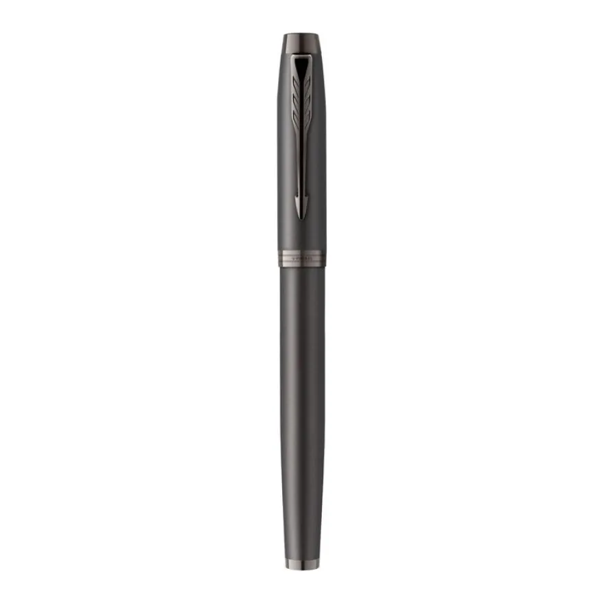 Styo plume monochrome Parker IM - Gris acier - plume fine - encre bleue