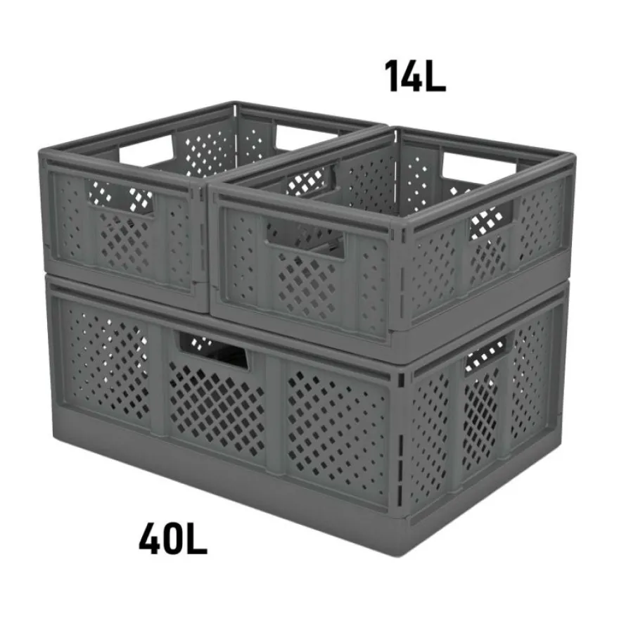 Sundis Fold'n store - Casier pliant L - 40L - L54,6xH22,6xP38,6 cm - gris