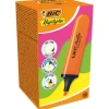 Surligneurs BIC Marking Flat avec Pointe Biseautée Modulable (1,2 mm-4,6 mm) - Orange Fluo