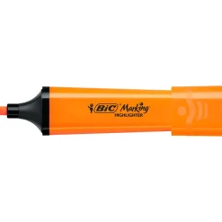 Surligneurs BIC Marking Flat avec Pointe Biseautée Modulable (1,2 mm-4,6 mm) - Orange Fluo