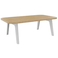 Table basse ILO - L114xP67xH39 cm - pieds blanc - finition chêne clair