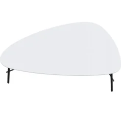 Table basse LAZY - L93 x P50 x H40 cm - pieds acier noir - plateau blanc