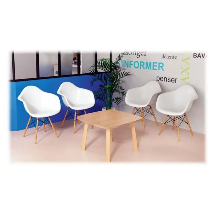 Table basse WOODY - L60 x H40 x P60 cm - plateau hêtre