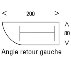 Table de réunion abattantes angle à gauche - L200 x P80 cm - pied alu - plateau imitation chêne clair
