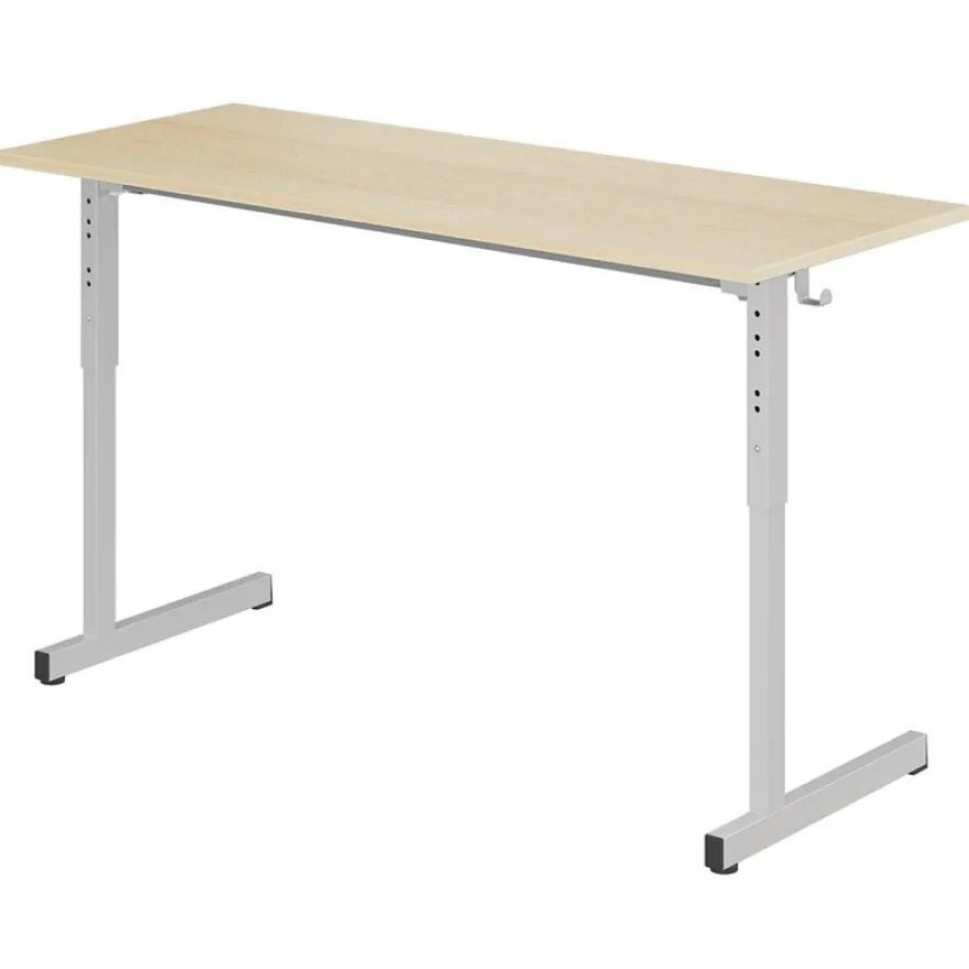 Table GANGE HR - plateau ép.19 mm mélaminé - chant ABS - piètement époxy - 130x50 cm - T3 à T6