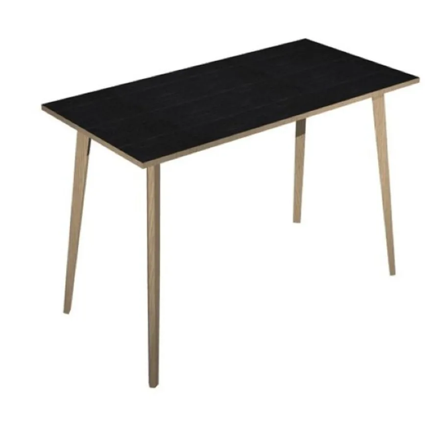 Table haute - 180 x 80 x 105 cm - Pieds bois - Frêne noir