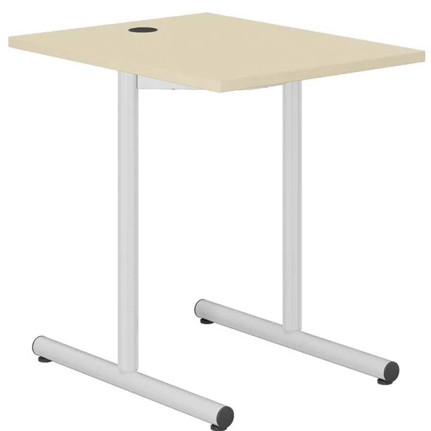 Table HUBBE - plateau ép.19 mm mélaminé - chant ABS - piètement époxy - 80x80 cm - T6