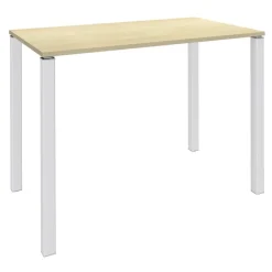 Table Lounge - L120xH105xP80 cm - 4 Pieds blanc - plateau imitation érable