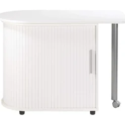 Table pivotante et meuble de rangement - Blanc