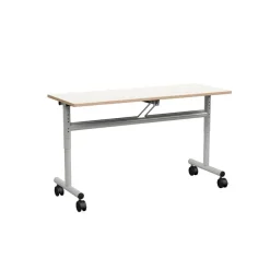 Table rabattable ÉCLIPSE - plateau ép.24 mm stratifié - chant bois - piètement époxy - 120x80 cm - T3 à T6