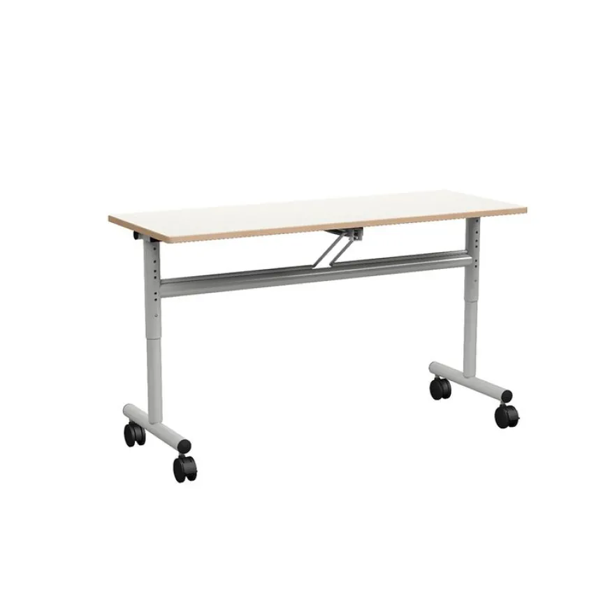 Table rabattable ÉCLIPSE - plateau ép.24 mm stratifié - chant bois - piètement époxy - 120x80 cm - T3 à T6