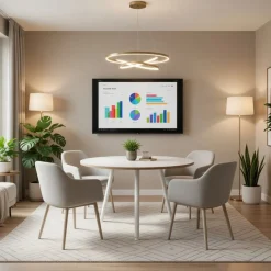 Table ronde - H74,4 cm - 80 cm - 3 pieds blanc - plateau blanc