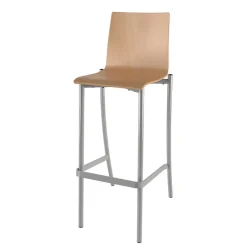 Tabouret BEST - coque bois C12 Alvana - piètement époxy - H80 cm
