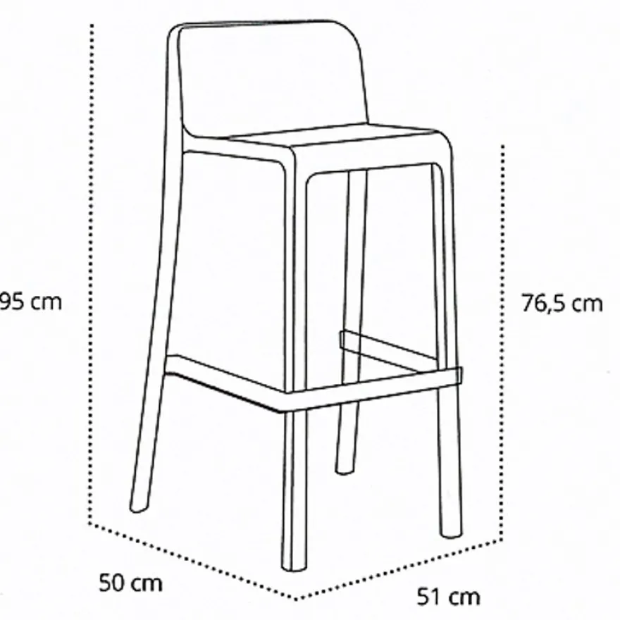 Tabouret haut empilable ATTIC - Ezpeleta professionnel - Moutarde