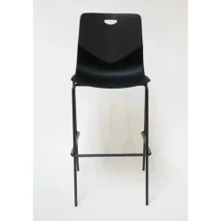 Tabouret haut TECSUP - 4 pieds noirs - coque noire