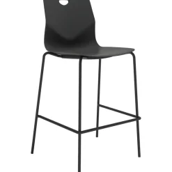 Tabouret haut TECSUP - 4 pieds noirs - coque noire
