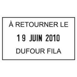 Tampon chèque personnalisé avec 1 à 2 lignes de texte - zone d'impression 70 x 10 mm - Trodat Printy 4916
