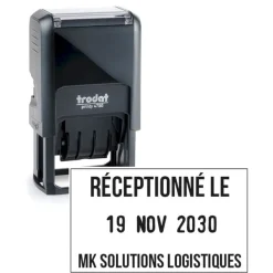Tampon dateur avec texte personnalisé sur maximum 3 lignes - zone d'impression 41 x 24 mm - Trodat Printy 4750