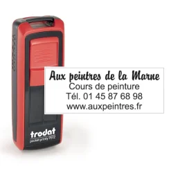 Tampon de poche personnalisé avec 5 lignes de texte - zone d'impression 47 x 18 mm - Trodat Pocket Printy 9512