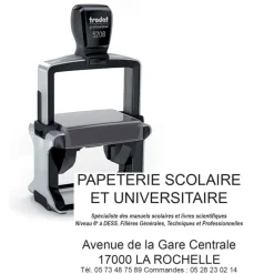 Tampon métallique personnalisé avec 9 lignes de texte - zone d'impression 68 x 47 mm - Trodat Professional 5208