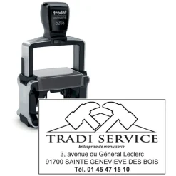 Tampon métallique personnalisé avec 8 lignes de texte - zone d'impression 56 x 33 mm - Trodat Professional 5206