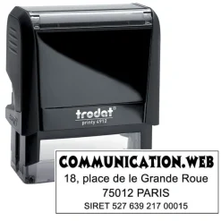 Tampon personnalisé avec 4 lignes - zone d'impression 47 x 18 mm - Trodat Printy 4912 noir