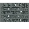 Tapis de sol gratte pieds - Bienvenue - 45 x 76 cm - gris