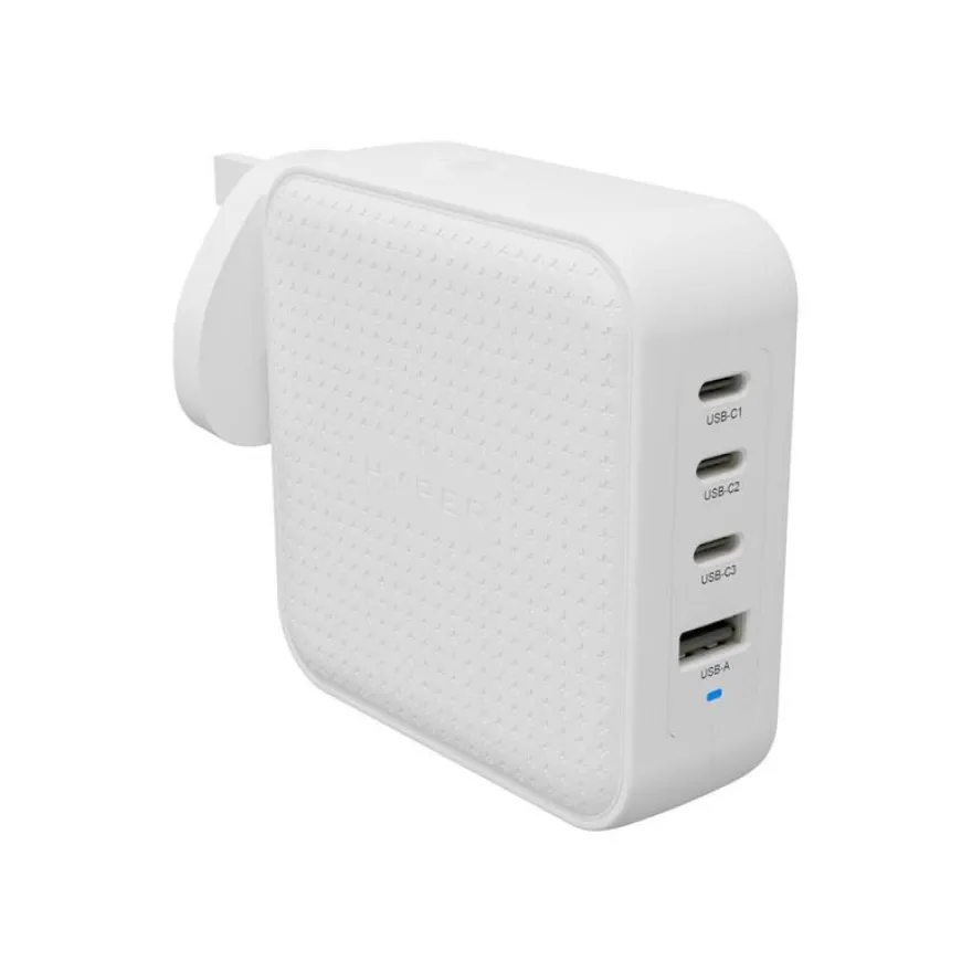 Targus HyperJuice - Adaptateur secteur - GaN - 100 Wh - Power Delivery 3.0 + PPS, Quick Charge 3.0 - 4 connecteurs de sortie (3 x USB-C, USB) - blanc